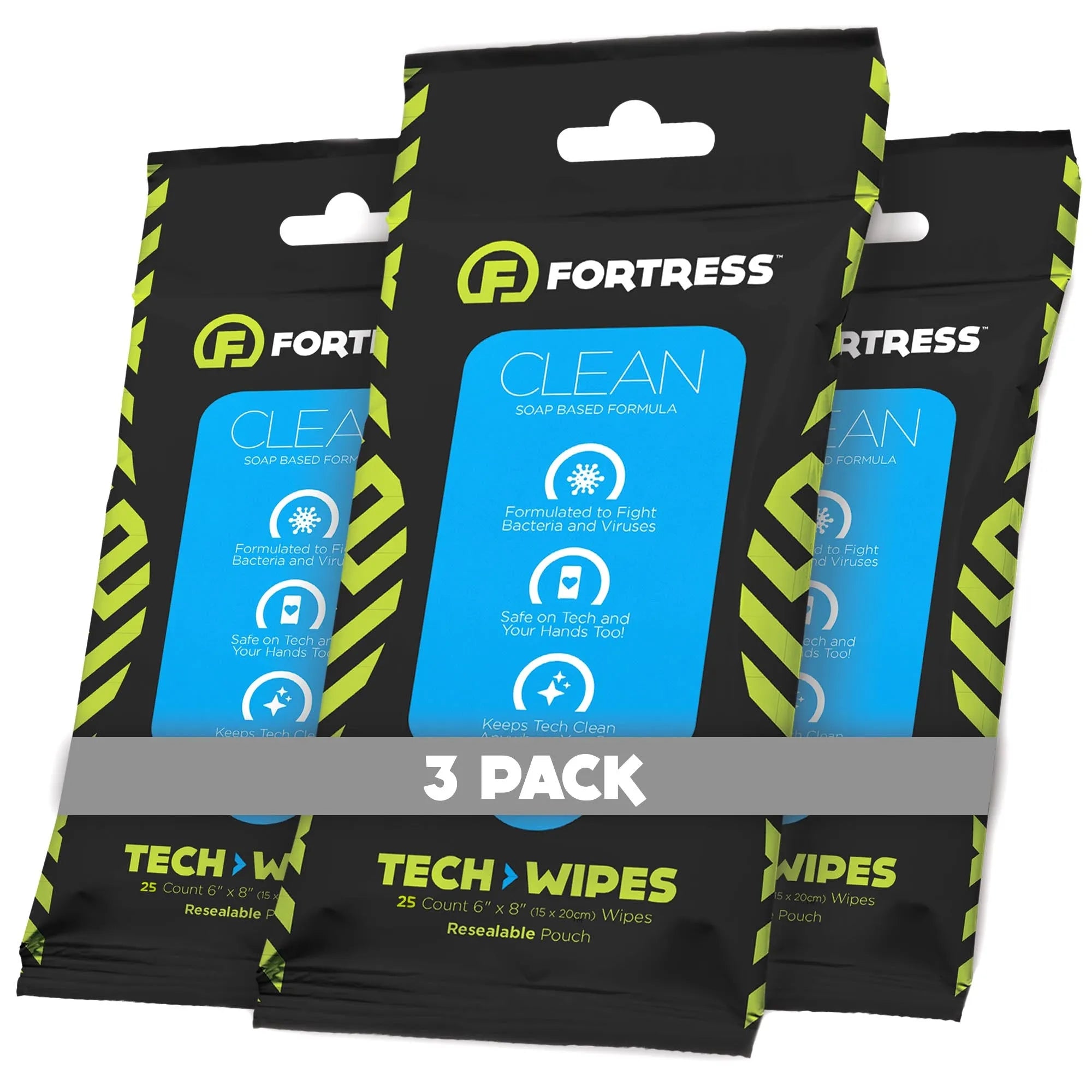 Fortress Tech Wipes (25 ct.) To-Go Disinfecting Wipes for Smartphones 3-PackYes Scooch Clean