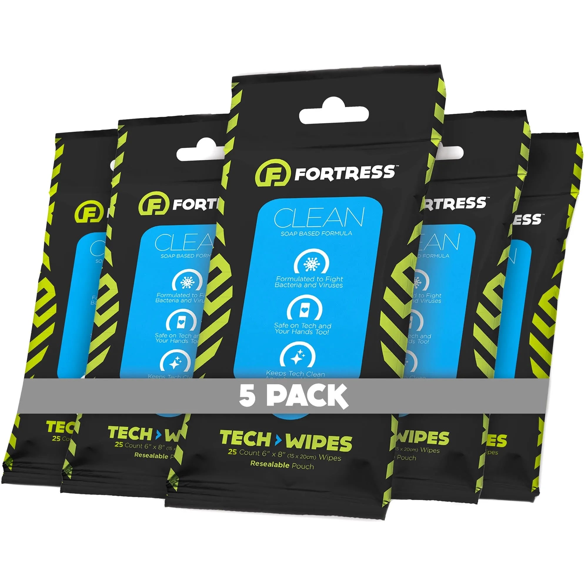 Fortress Tech Wipes (25 ct.) To-Go Disinfecting Wipes for Smartphones 5-PackYes Scooch Clean