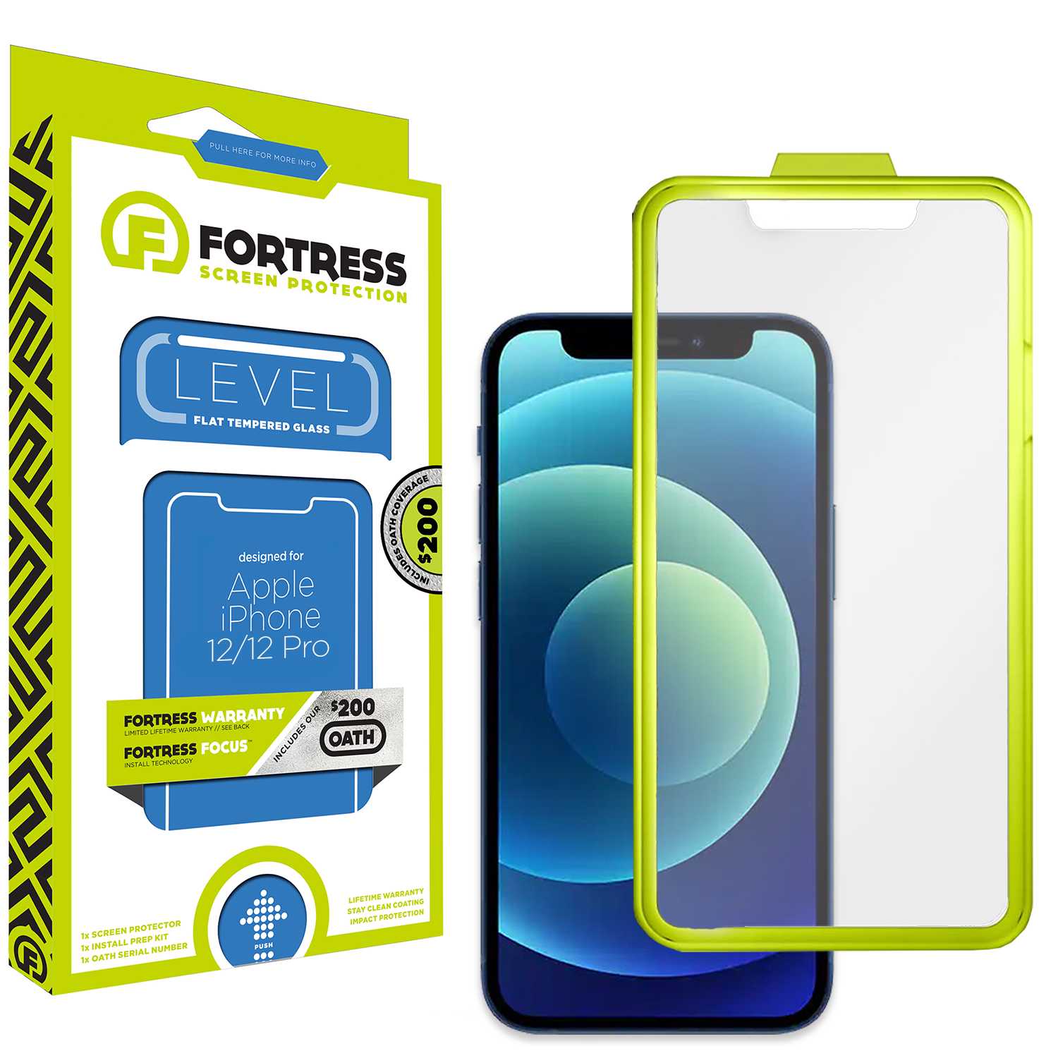 Fortress iPhone 12 Screen Protector $200CoverageInstallTool Scooch Screen Protector