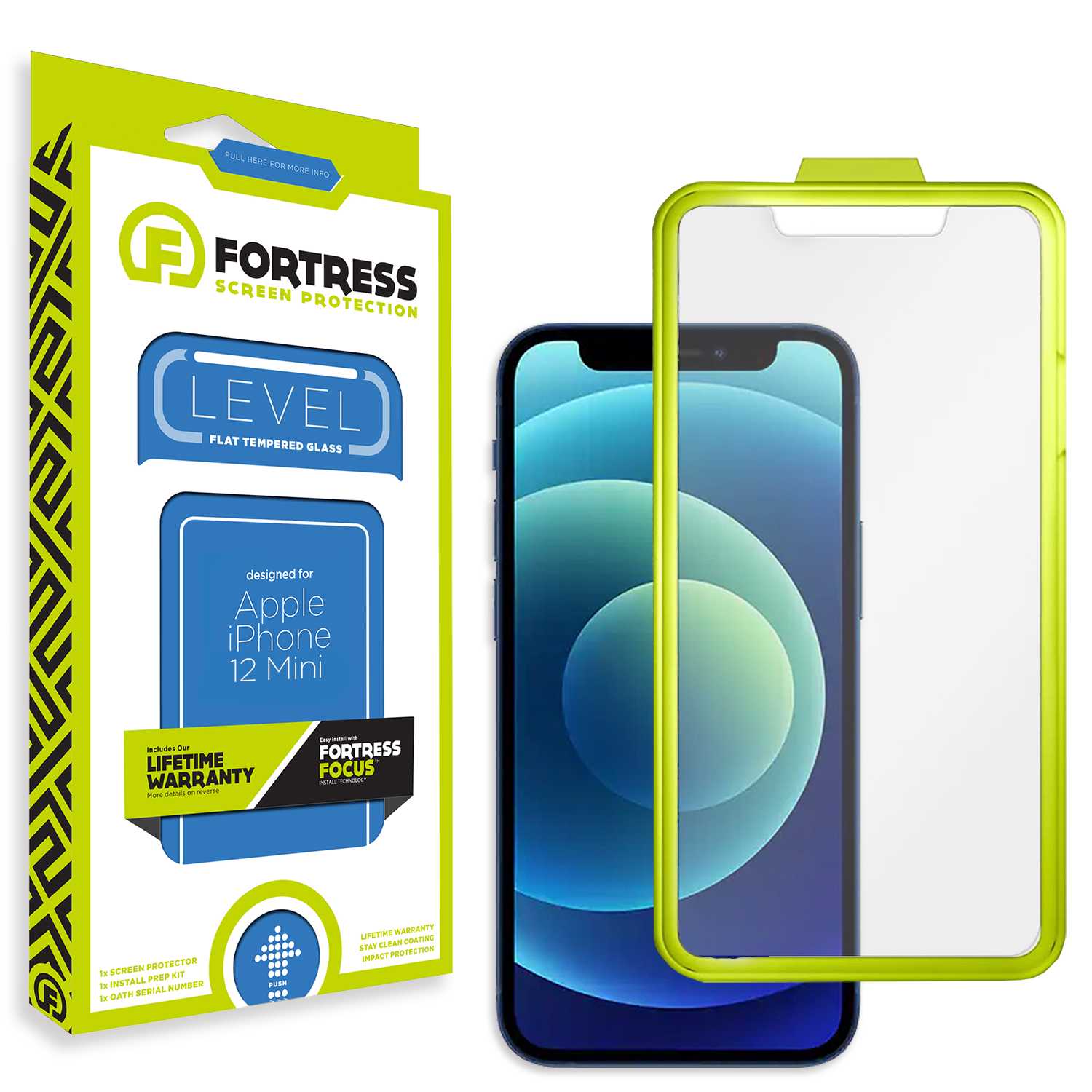 Fortress iPhone 12 Mini Screen Protector $0CoverageInstallTool Scooch Screen Protector