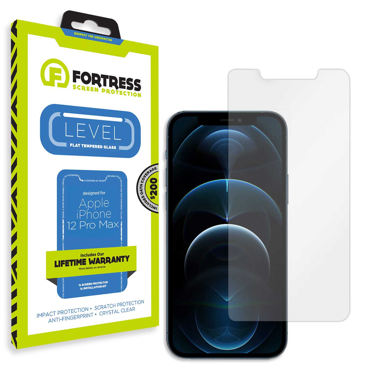 Fortress iPhone 12 Pro Max Screen Protector $200Coverage Scooch Screen Protector