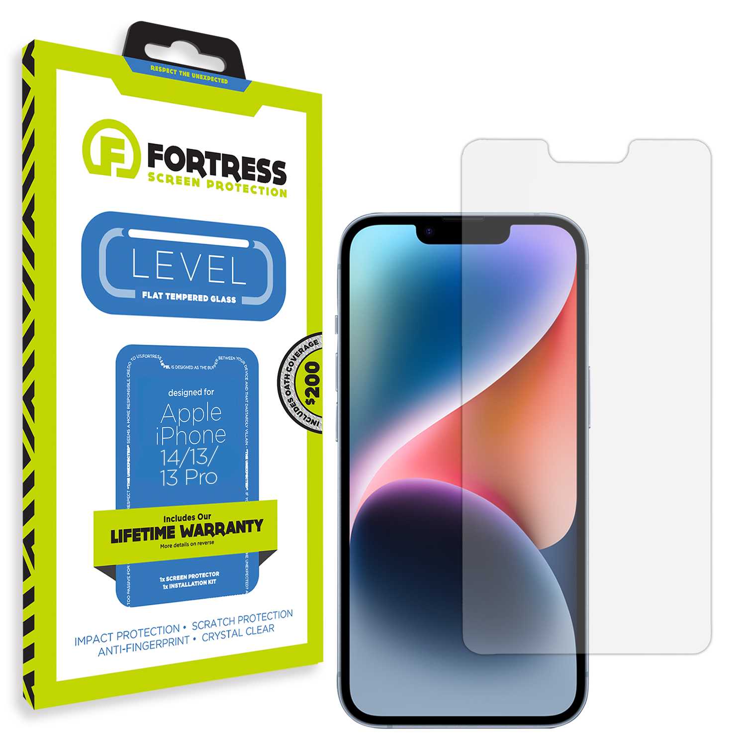 Fortress iPhone 13 Screen Protector $200Coverage Scooch Screen Protector