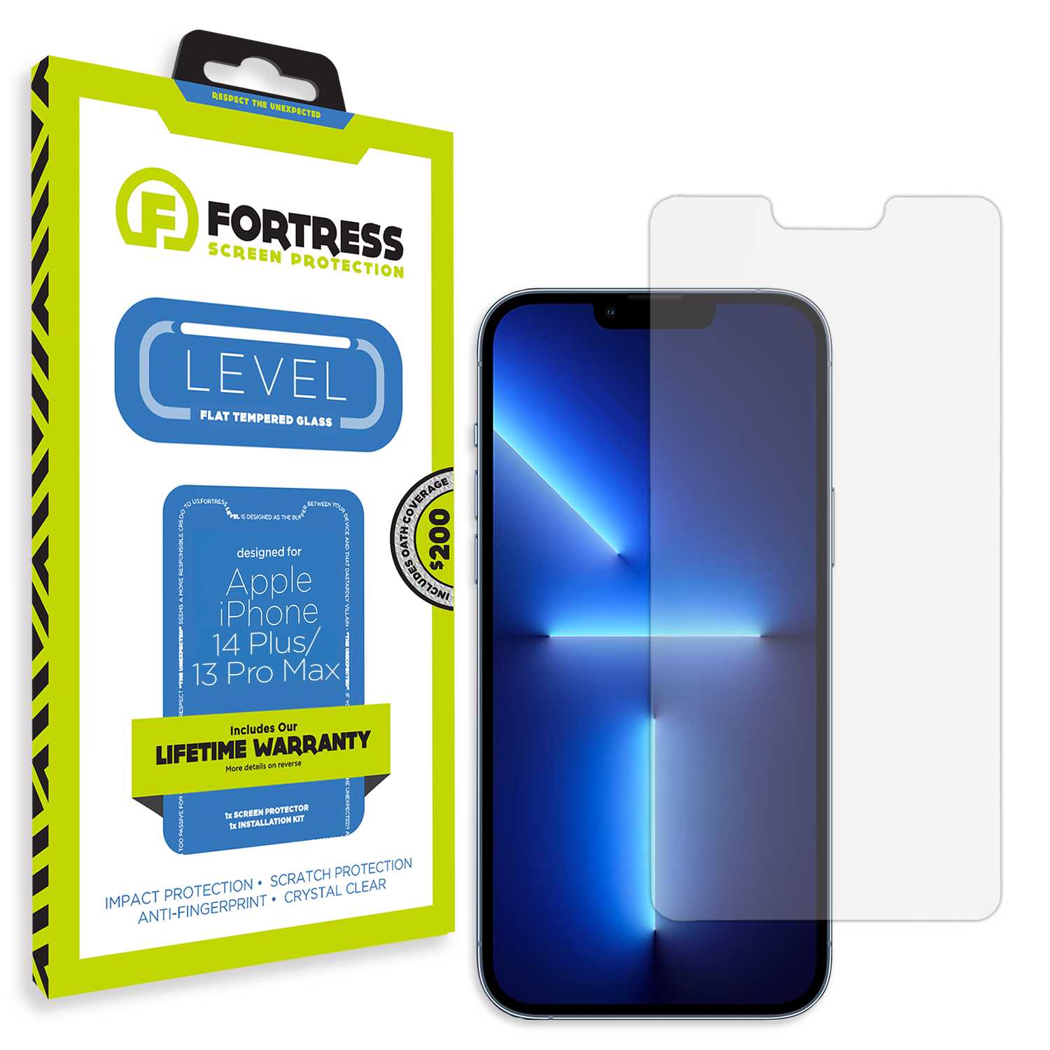 Fortress iPhone 13 Pro Max Screen Protector $200Coverage Scooch Screen Protector