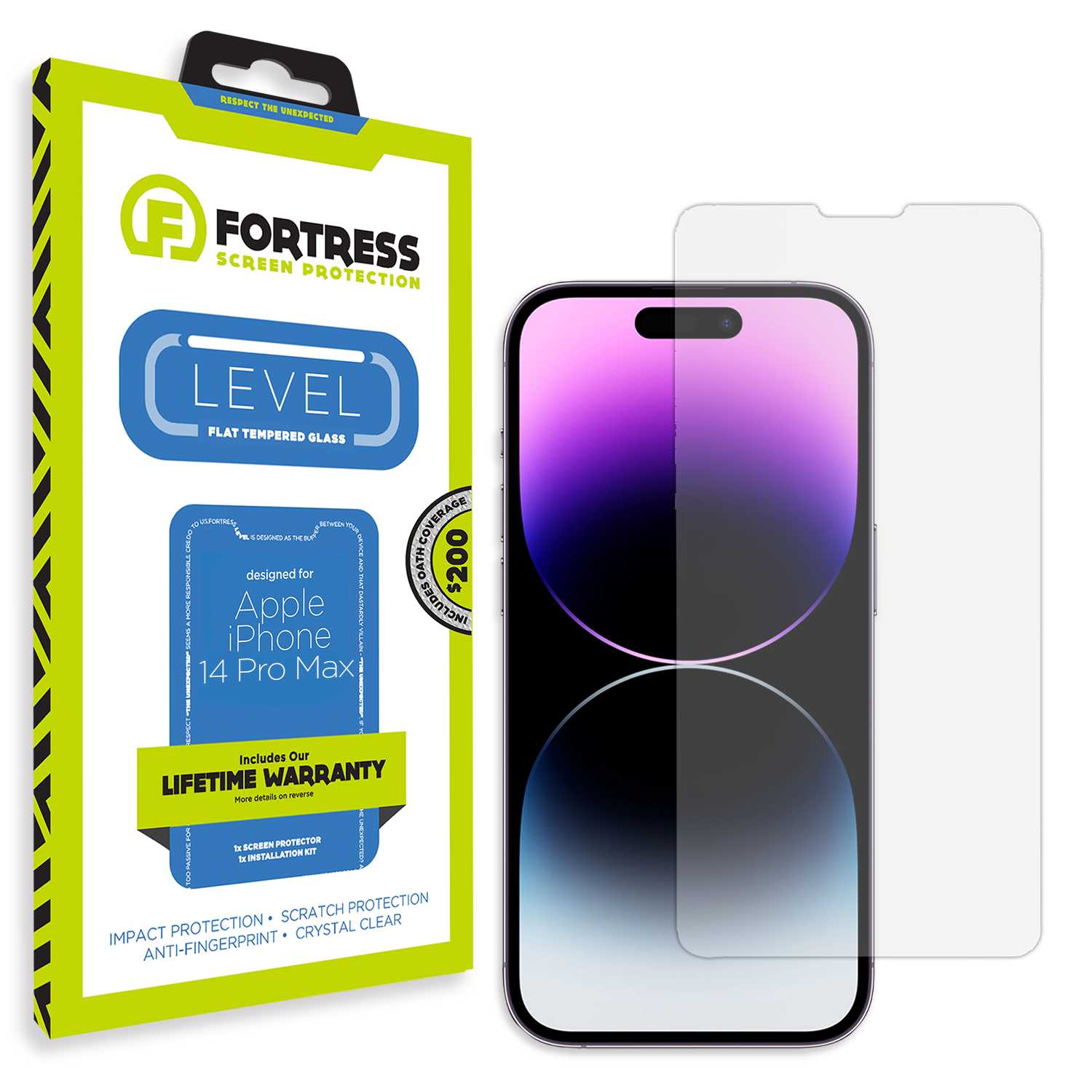 Fortress iPhone 14 Pro Max Screen Protector $200Coverage Scooch Screen Protector