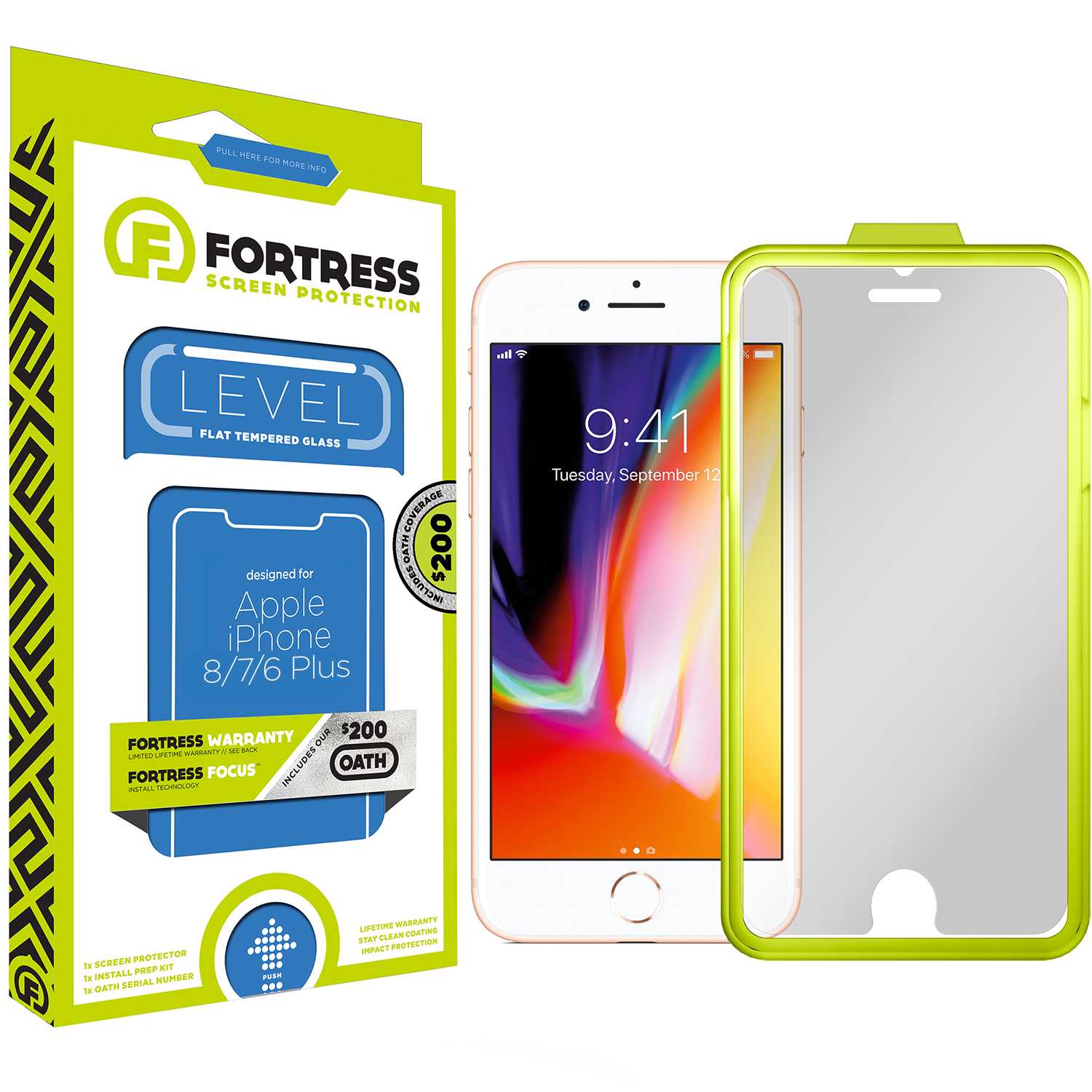 Fortress iPhone 8/7 Plus Screen Protector $200CoverageInstallTool Scooch Screen Protector