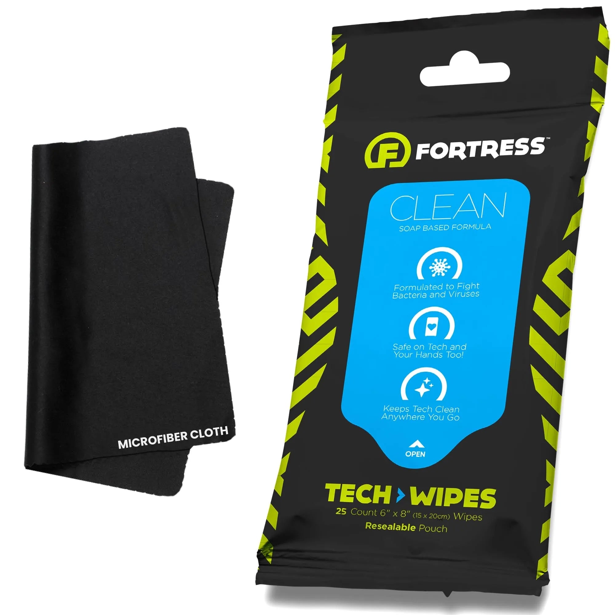 Fortress Tech Wipes (25 ct.) To-Go Disinfecting Wipes for Smartphones SingleYes Scooch Clean