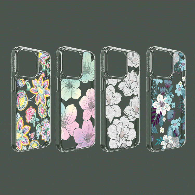 Fortress Infinite Glass Swipe Style Inserts (Floral Forms Collection) for iPhone 13 Infinite Glass Case
