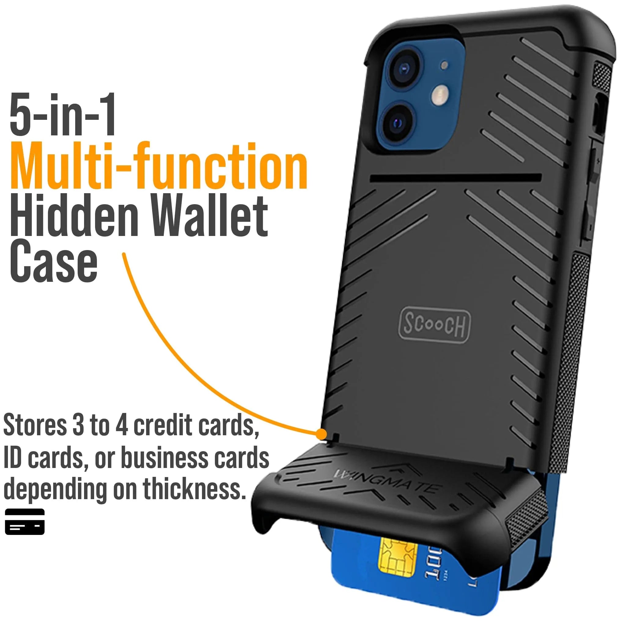 Scooch iPhone 12 Pro Wallet Case with Credit Card Holder - Wingmate